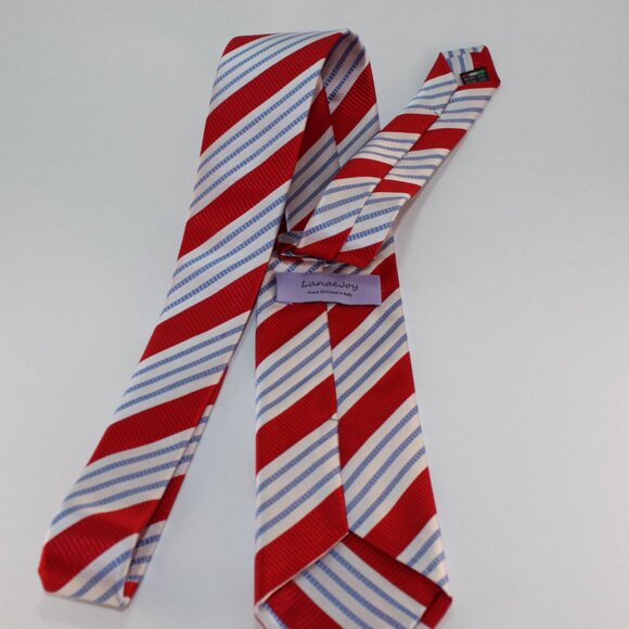 Extra Long Lanae Joy Silk Tie - Exclusive Private Label -  Red White Blue - Picture 4 of 4